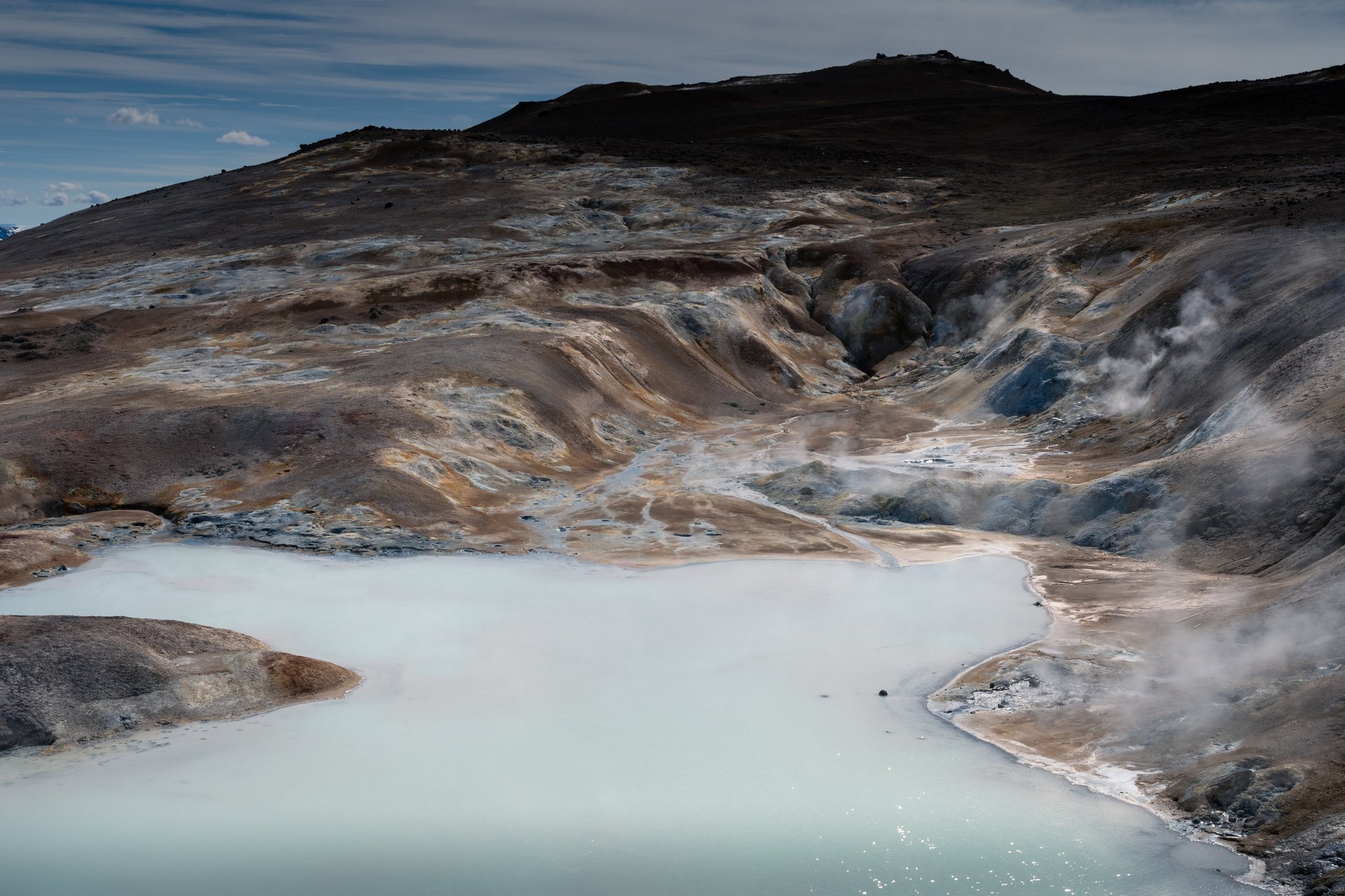 Leirhnjúkur lava field Krafla volcanic system walking