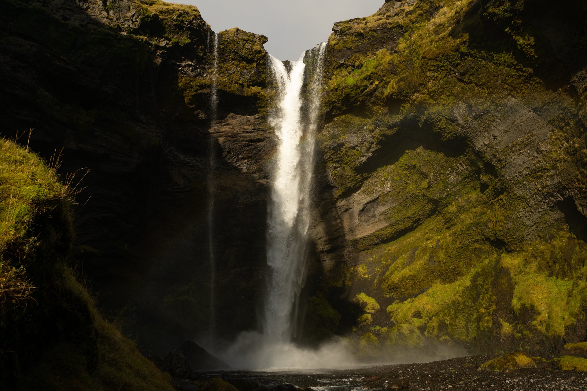Kvernufoss waterfall hidden behind the Skógar Museum