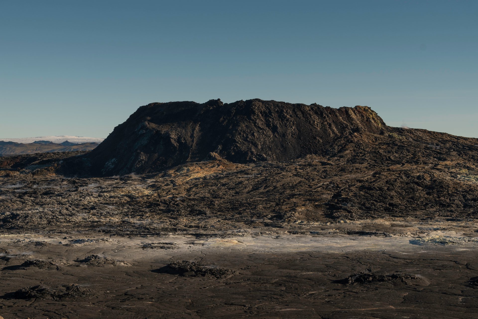 Close-up of cooled lava textures at Fagradalsfjall volcano on the Reykjanes Peninsula
