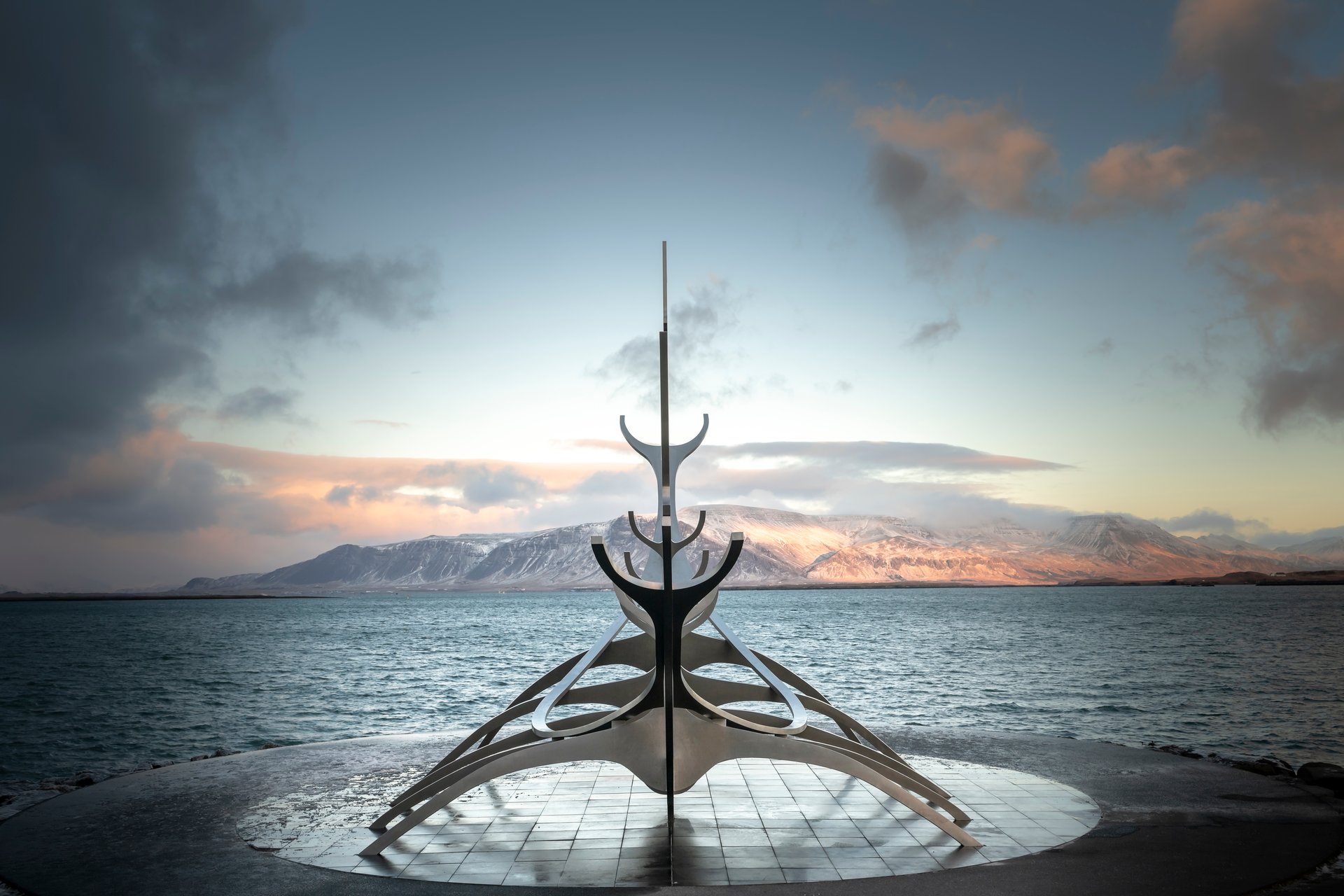 Reykjavík city panorama with colourful rooftops and harbour views