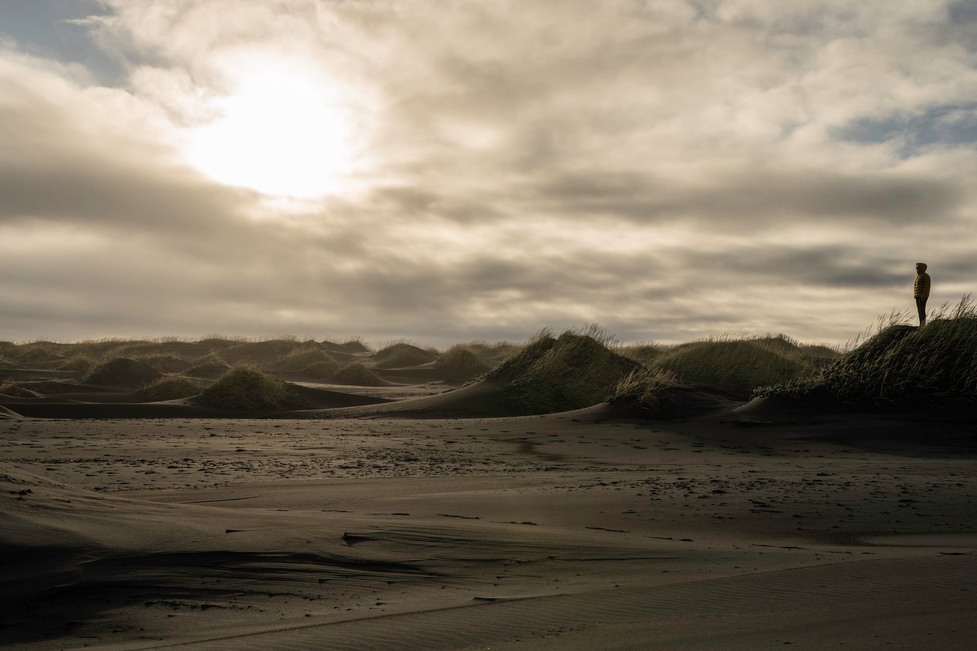 Vestrahorn mountain reflected in the wet sand at low tide