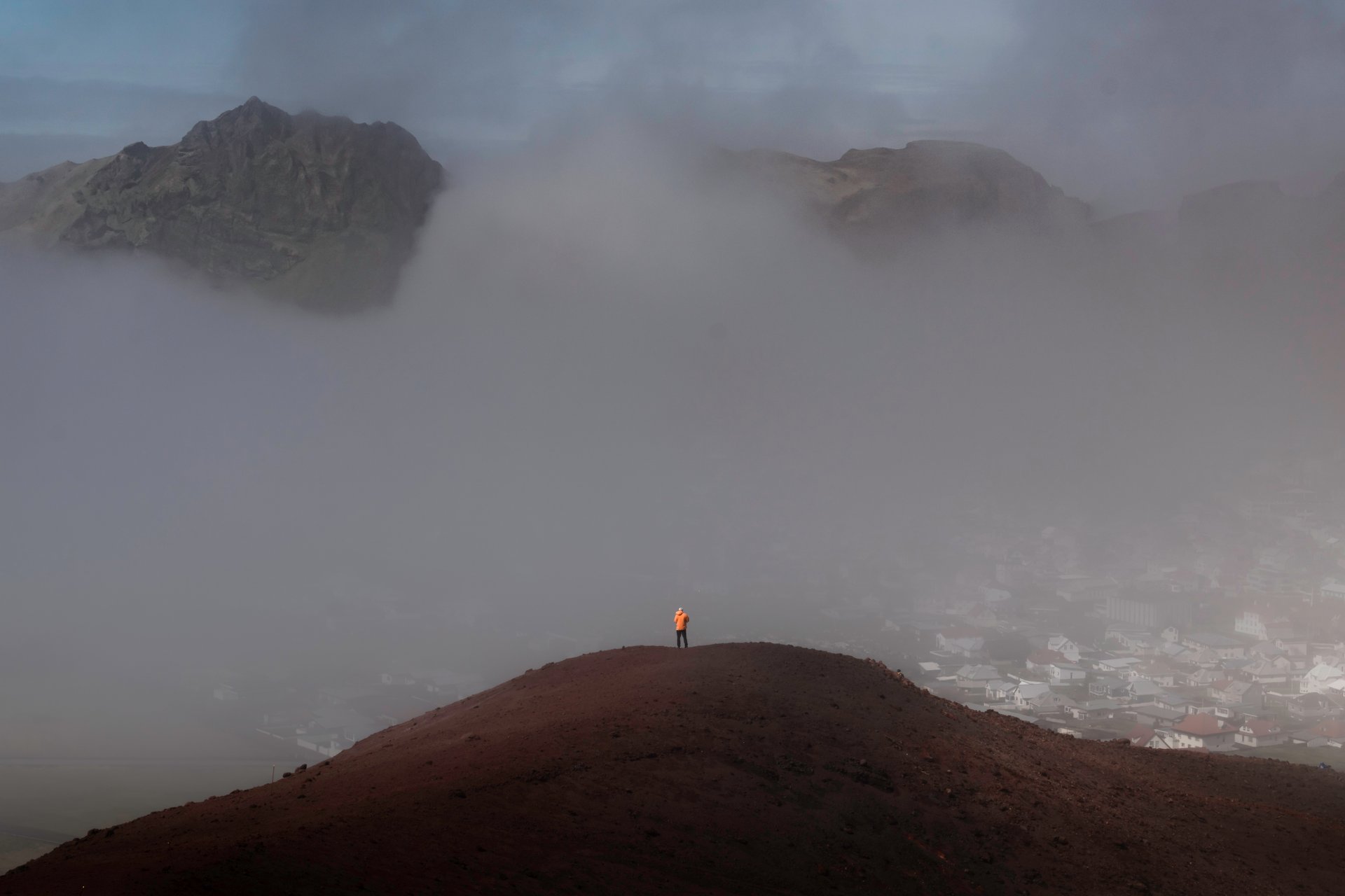 Eldfell volcano crater Westman Islands Iceland 1973 eruption