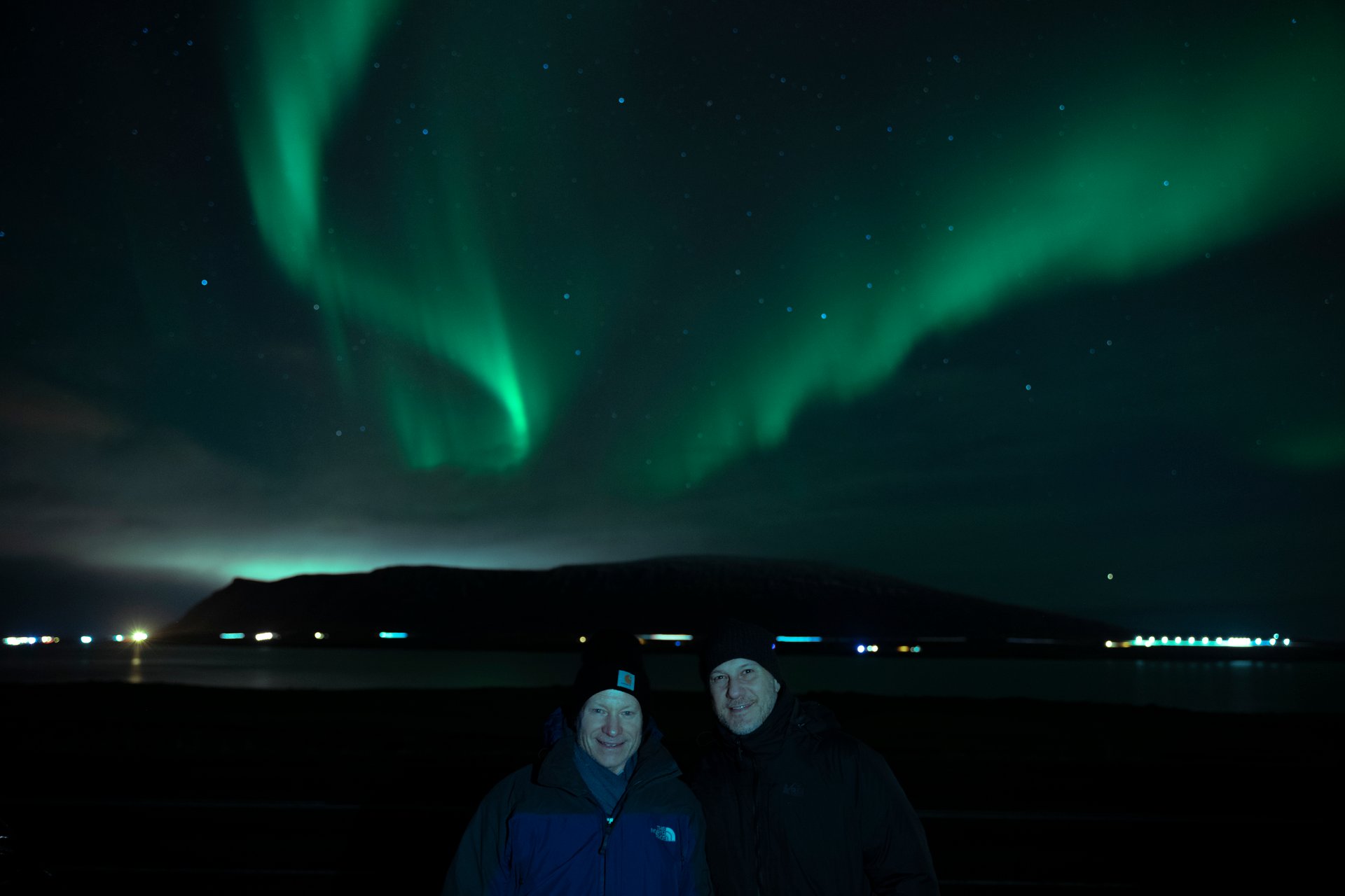 Another breathtaking view of couple enjoying northern lights display