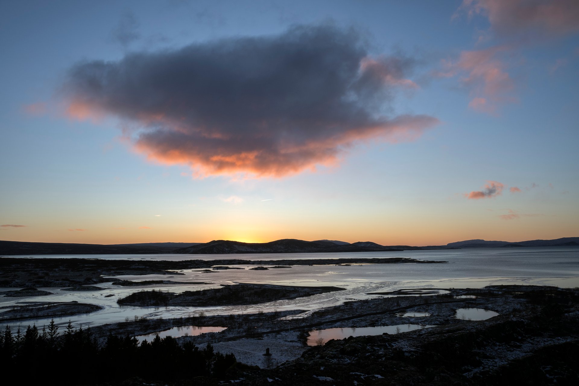 Þingvellir winter landscape tectonic plates