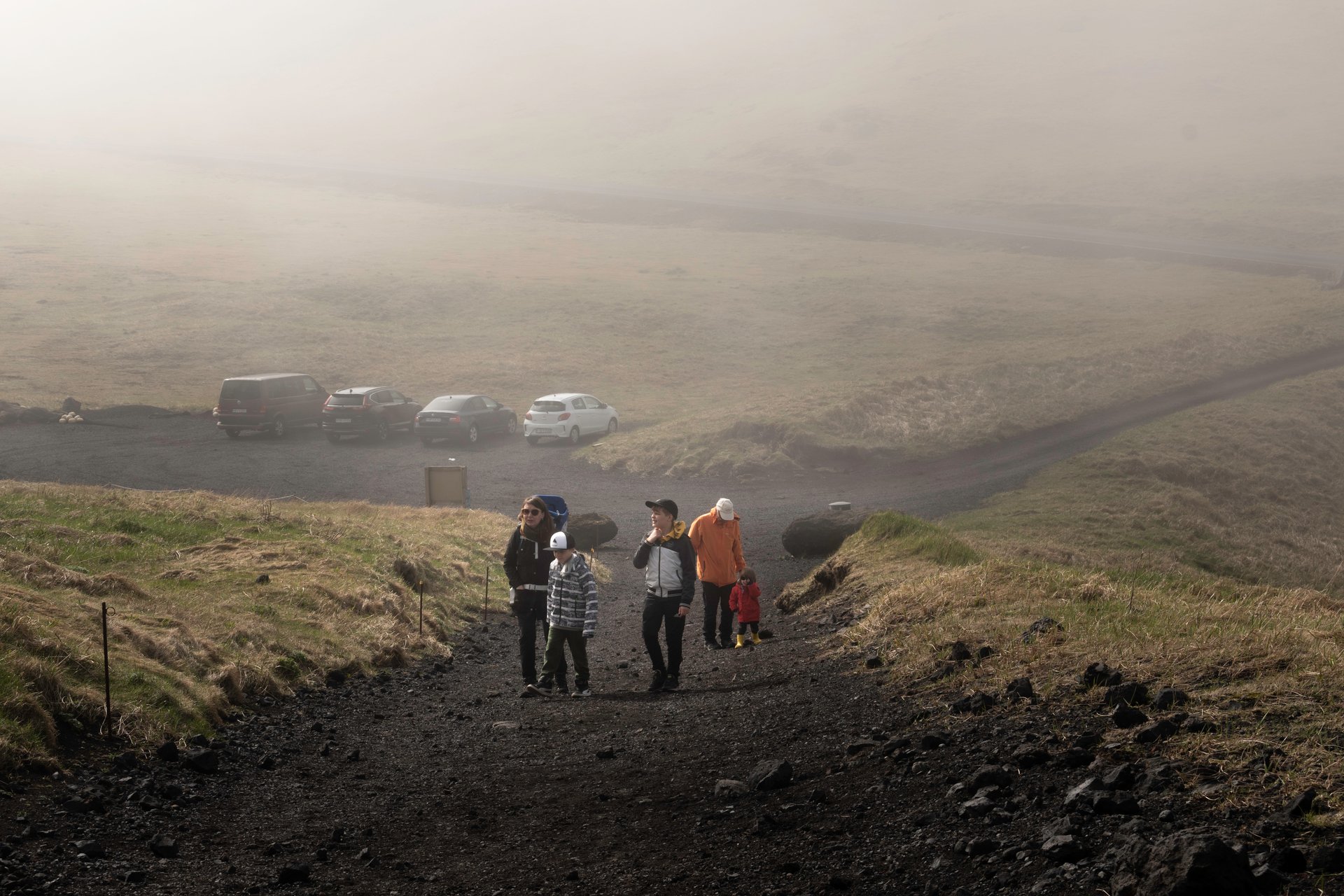 Famille en circuit privé en Islande avec enfants