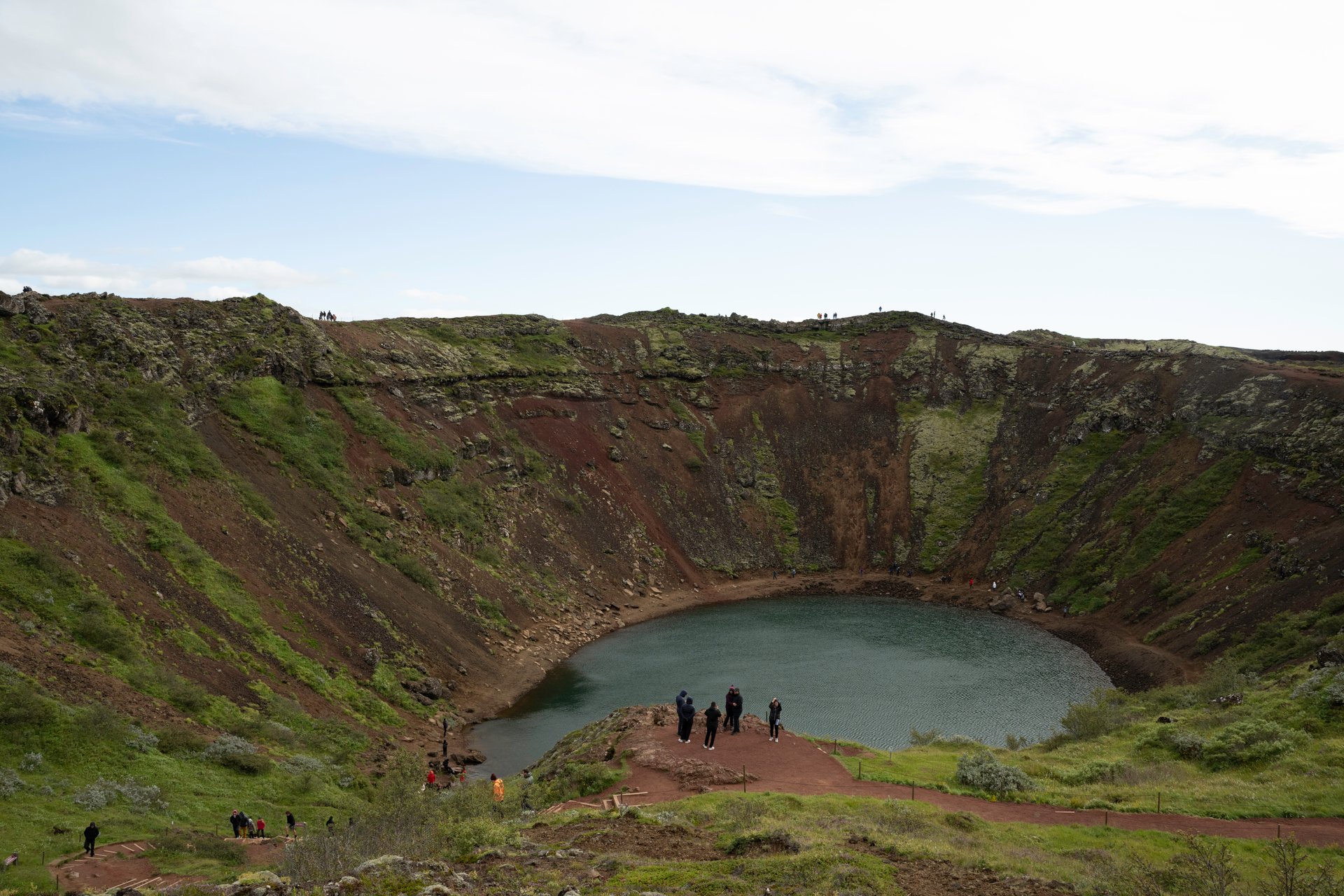Kerið volcanic crater Iceland Golden Circle with blue lake