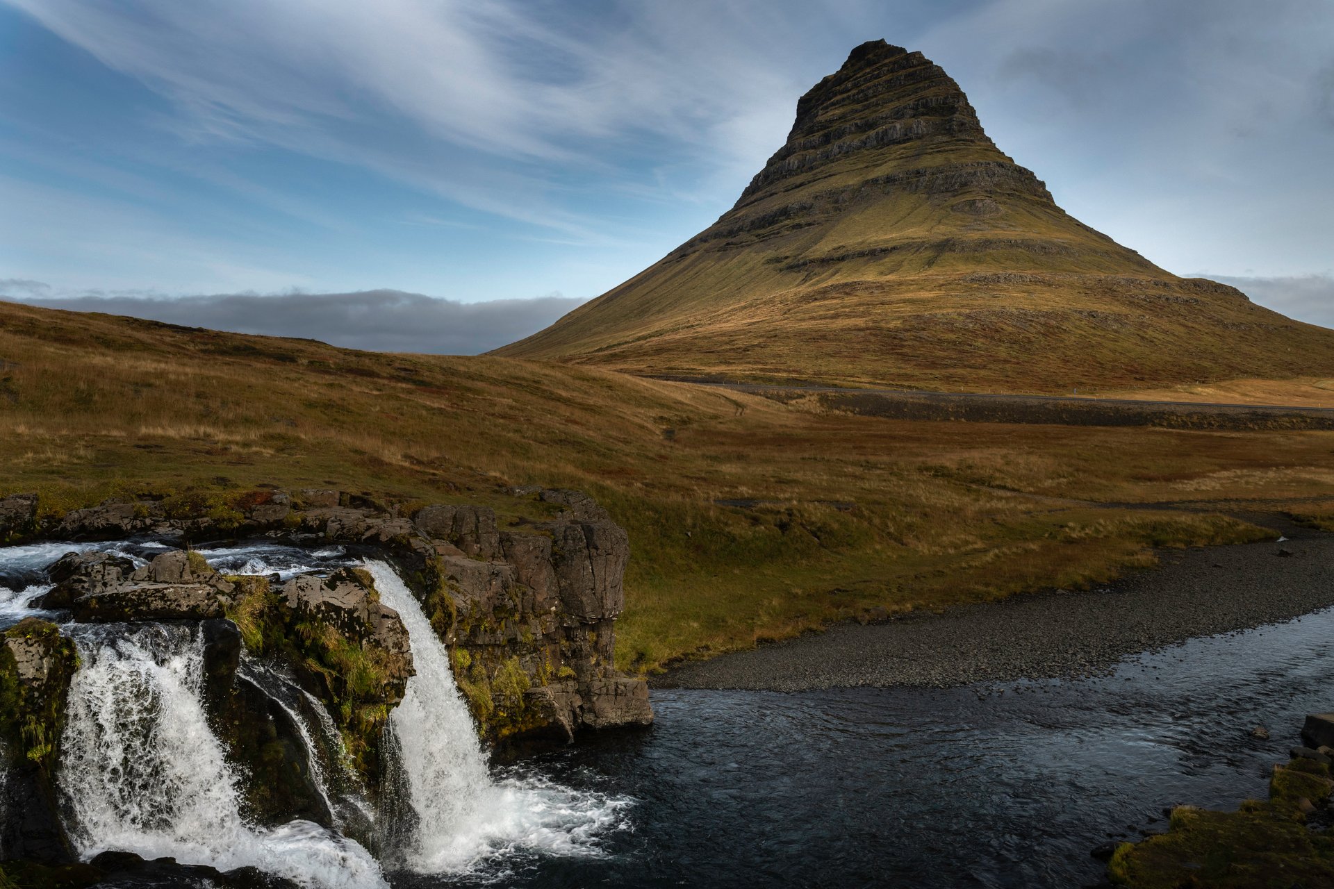 Kirkjufell mountain with waterfall Snæfellsnes Peninsula