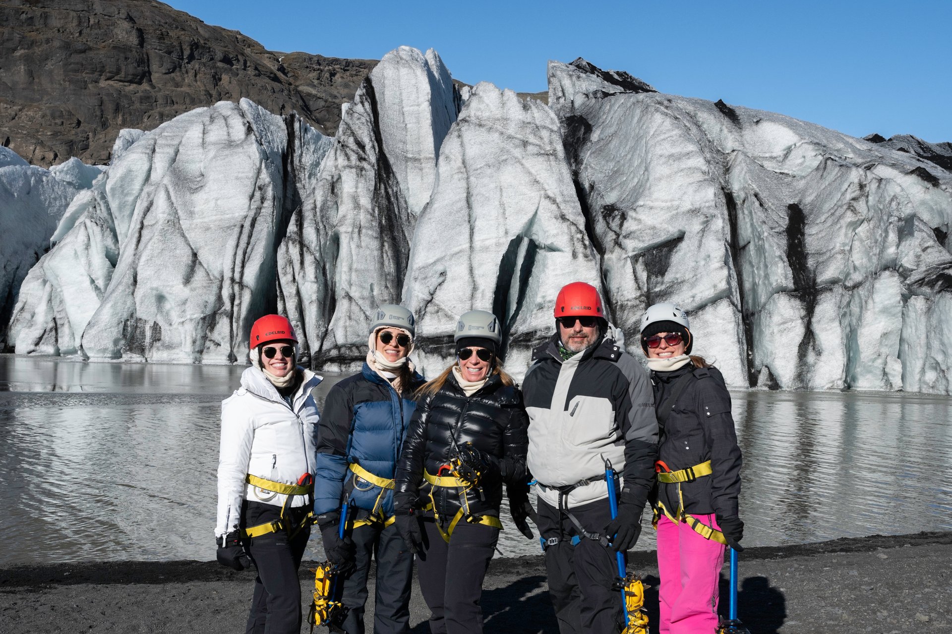 Glacier hiking Iceland crampons and ice axes