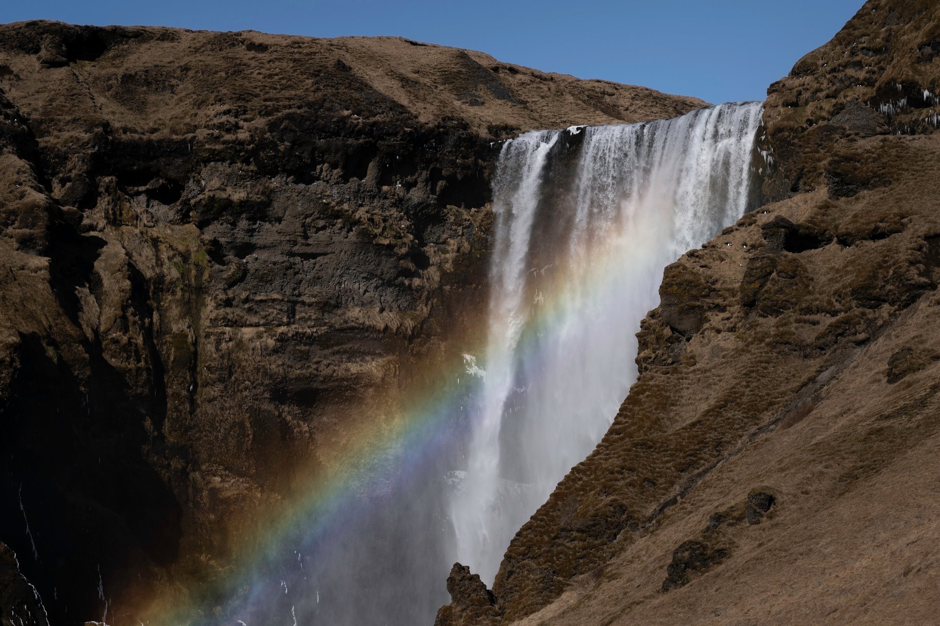 Skógafoss waterfall Iceland South Coast powerful cascade