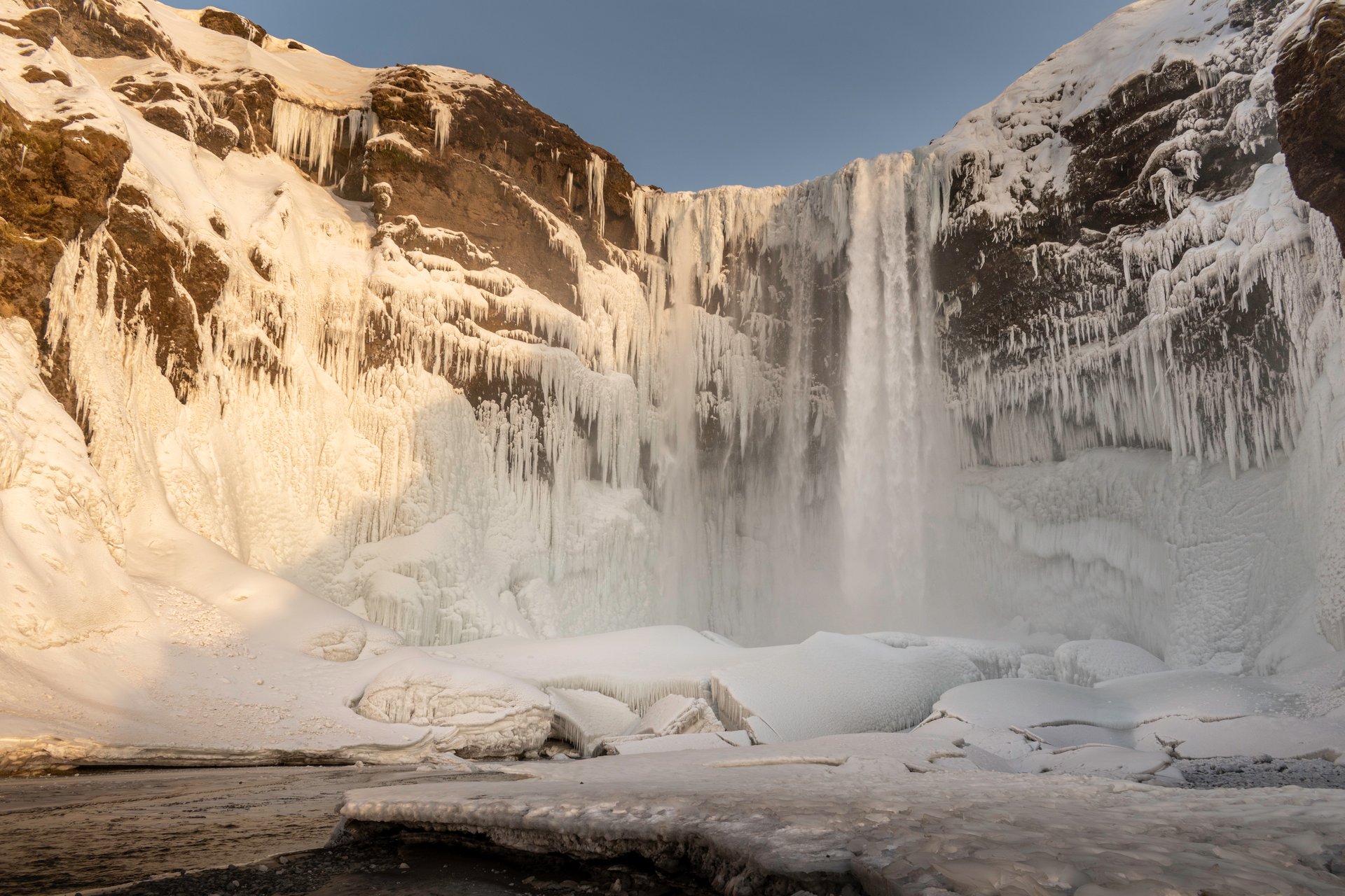 Skógafoss waterfall rainbow Iceland South Coast