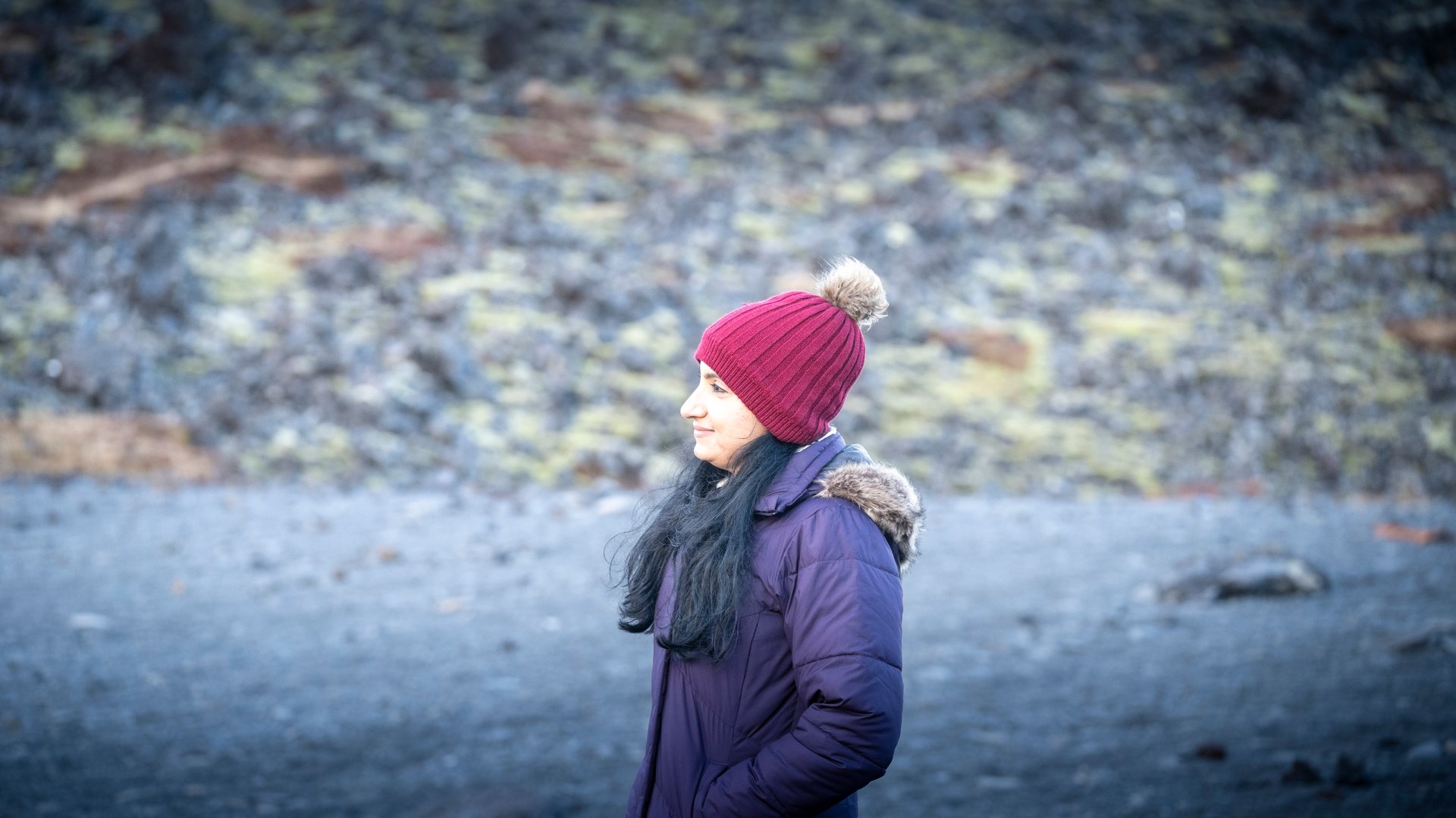 Client dressed for winter conditions in Iceland