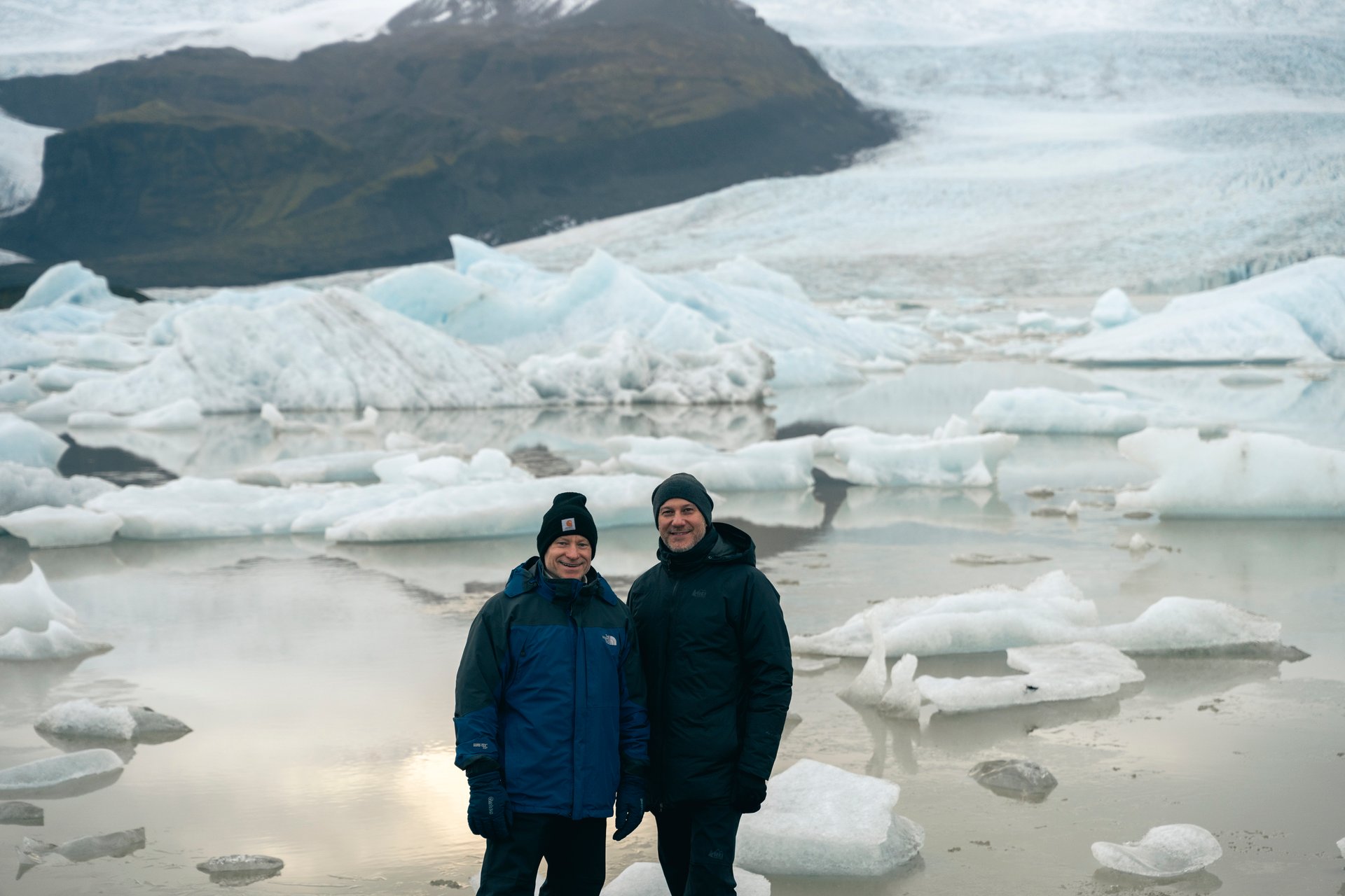 Client warmly dressed for a winter sightseeing tour in Iceland