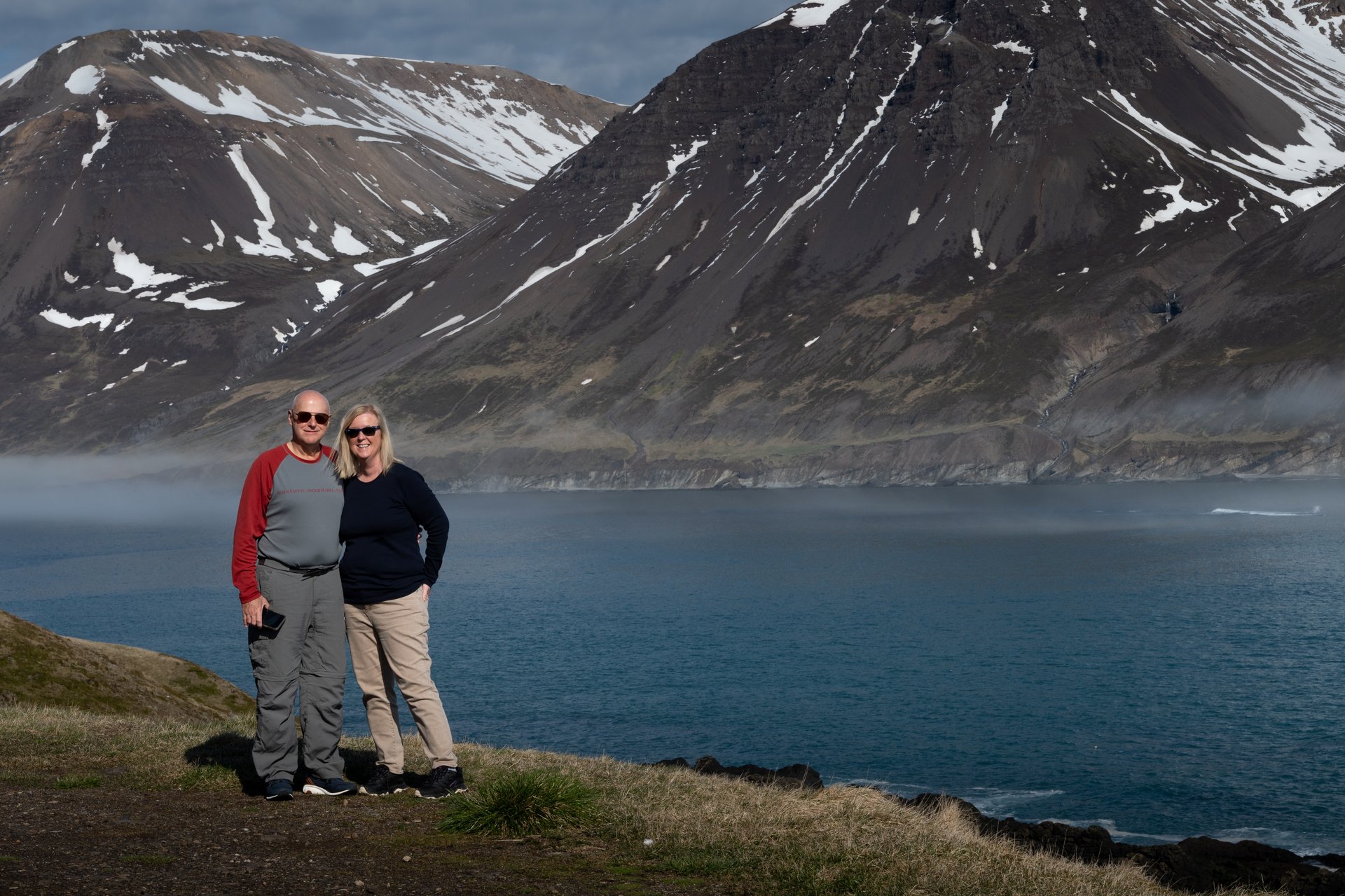 Clients enjoying good summer weather on a private tour in Iceland