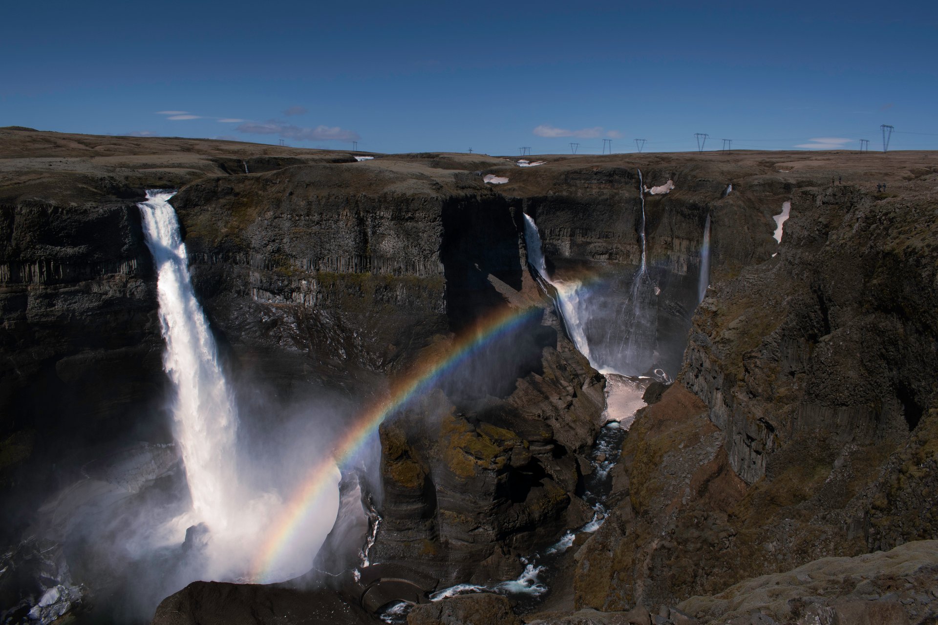 Cascades jumelles Háifoss et Granni en Islande