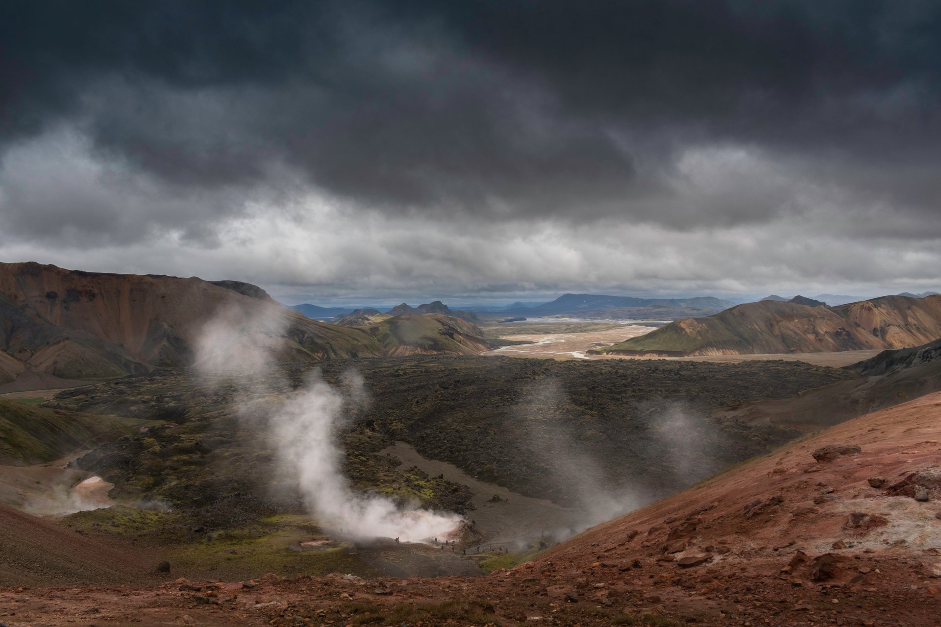 Montagnes de rhyolite colorées à Landmannalaugar Islande