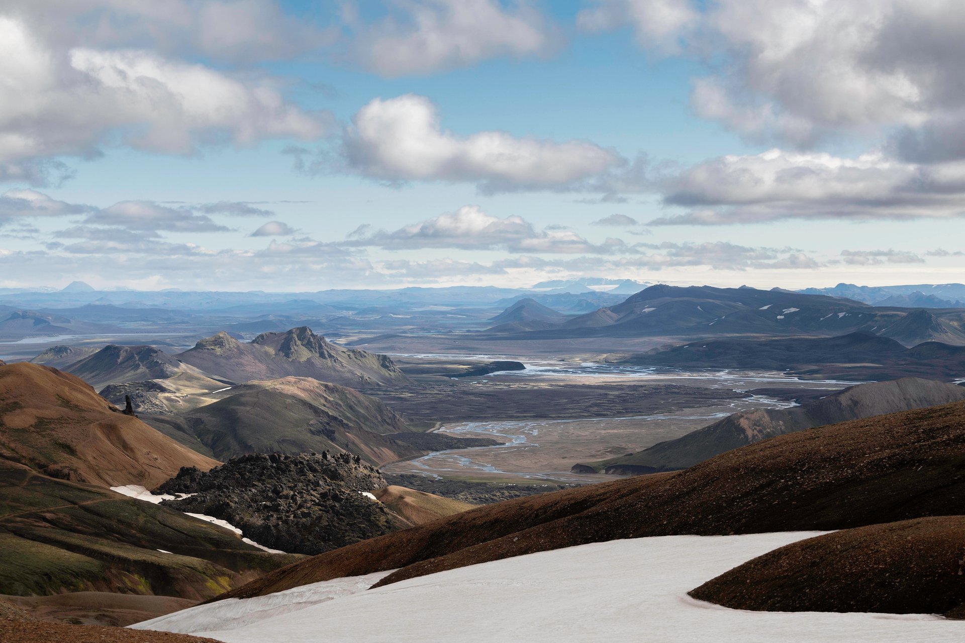 Zone géothermique fumante à Landmannalaugar