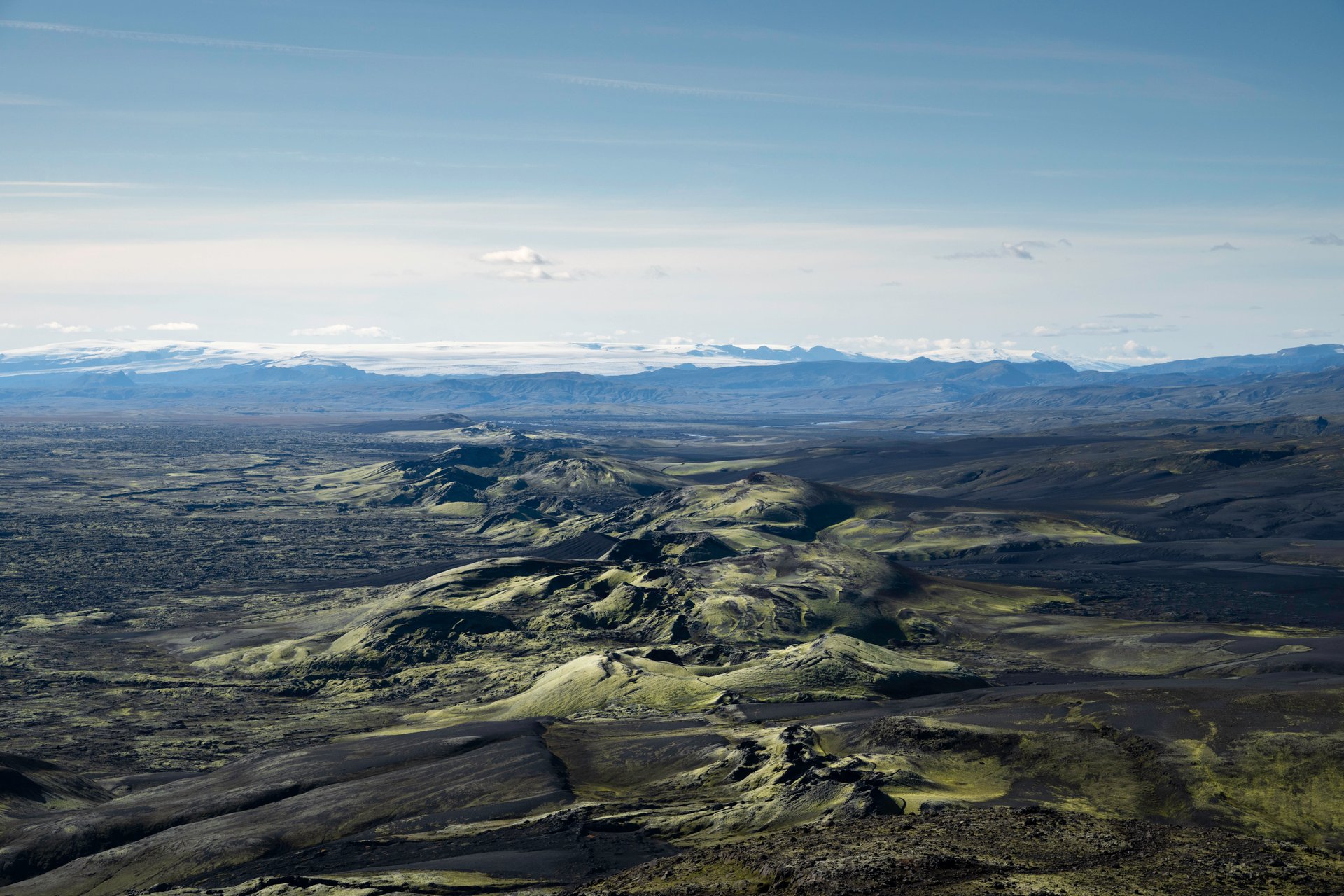 Highland road open in summer with dramatic mountain scenery