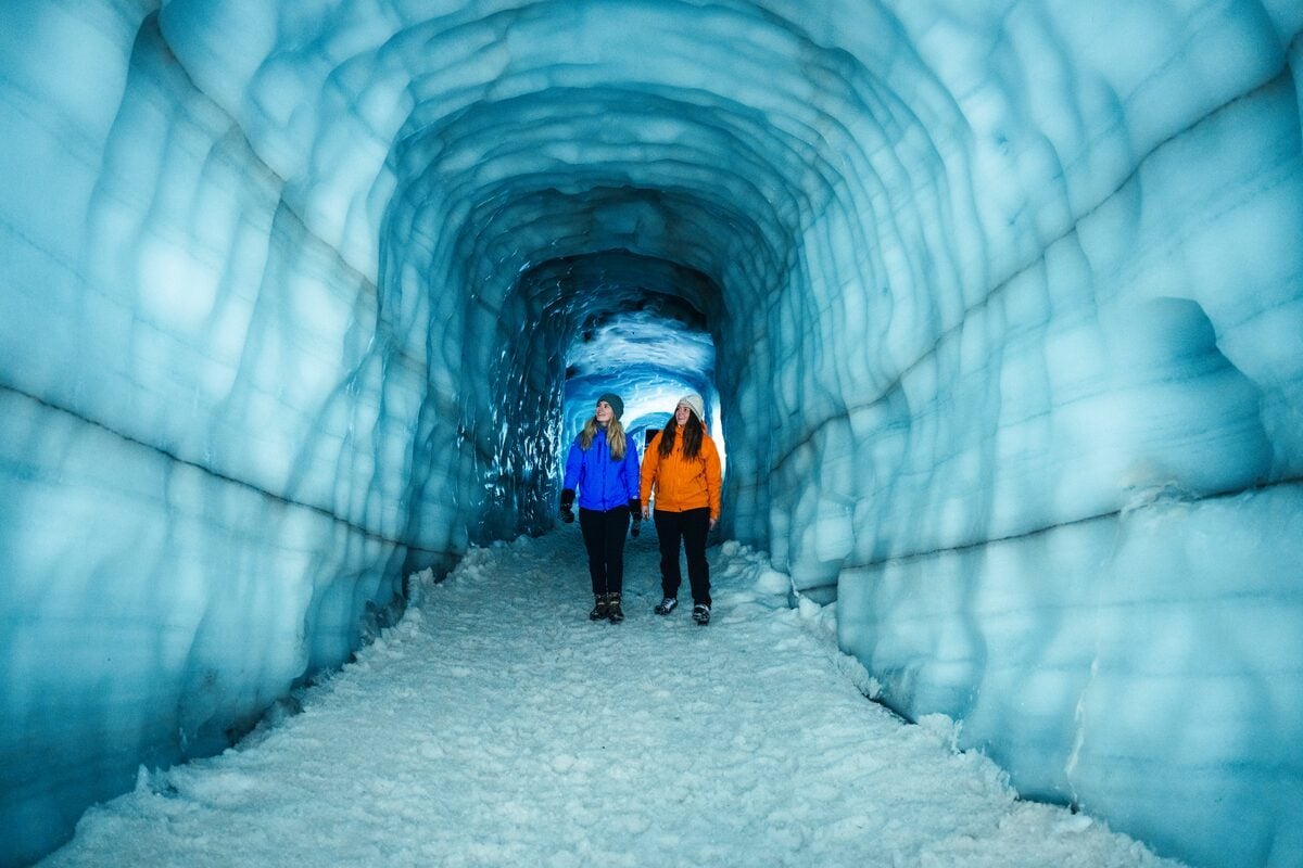 Ancient compressed ice formations with professional lighting