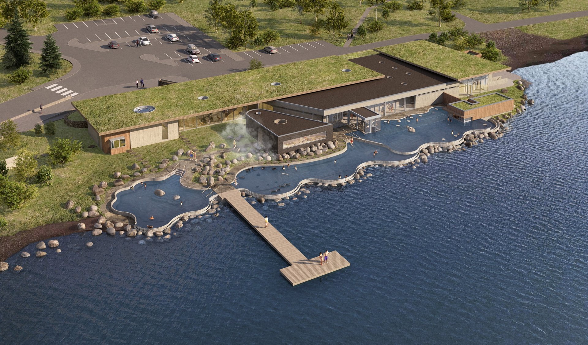 Natural steam rooms over hot springs at Laugarvatn Fontana Spa