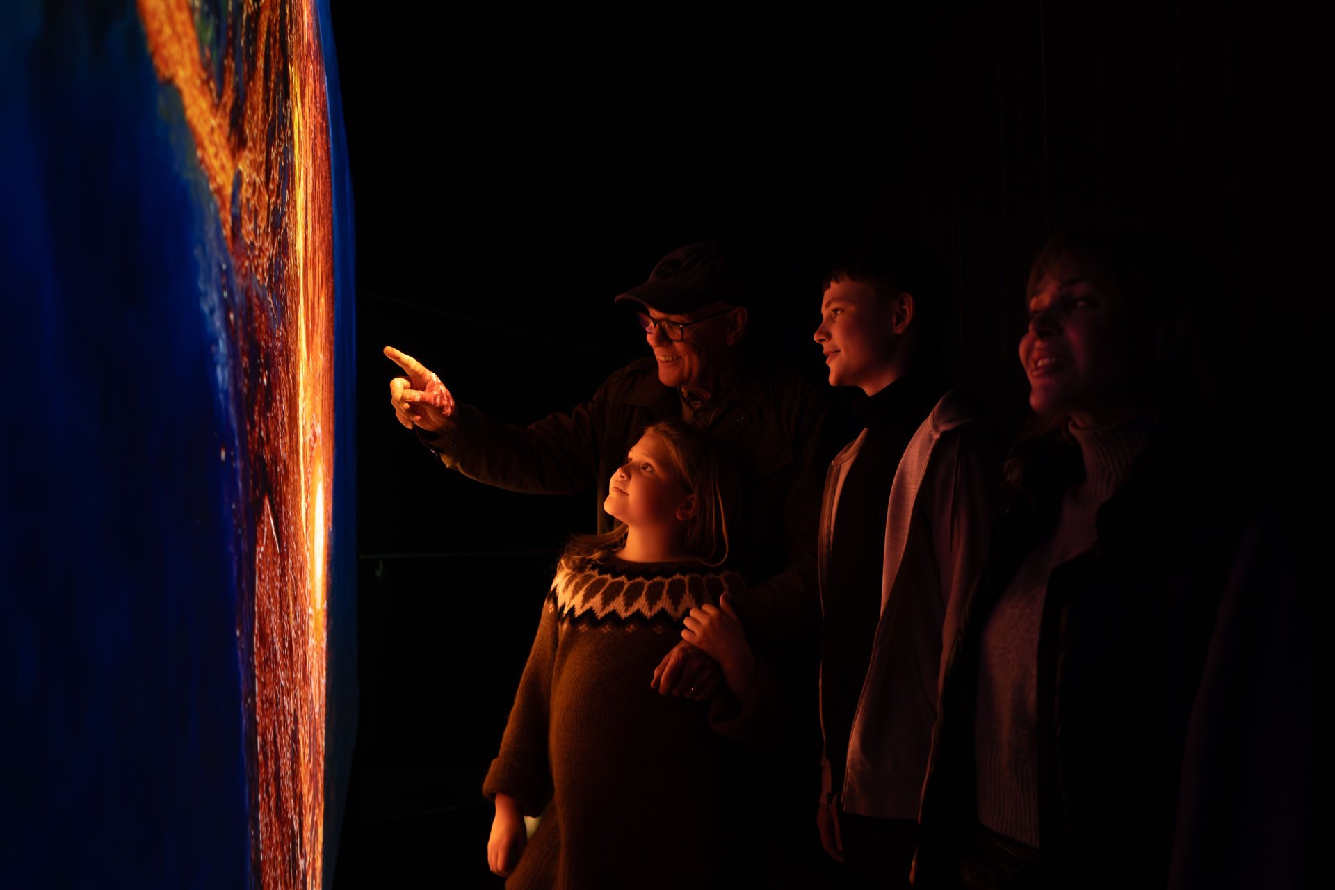 Interactive volcanic exhibits at Lava Centre museum beneath Katla volcano