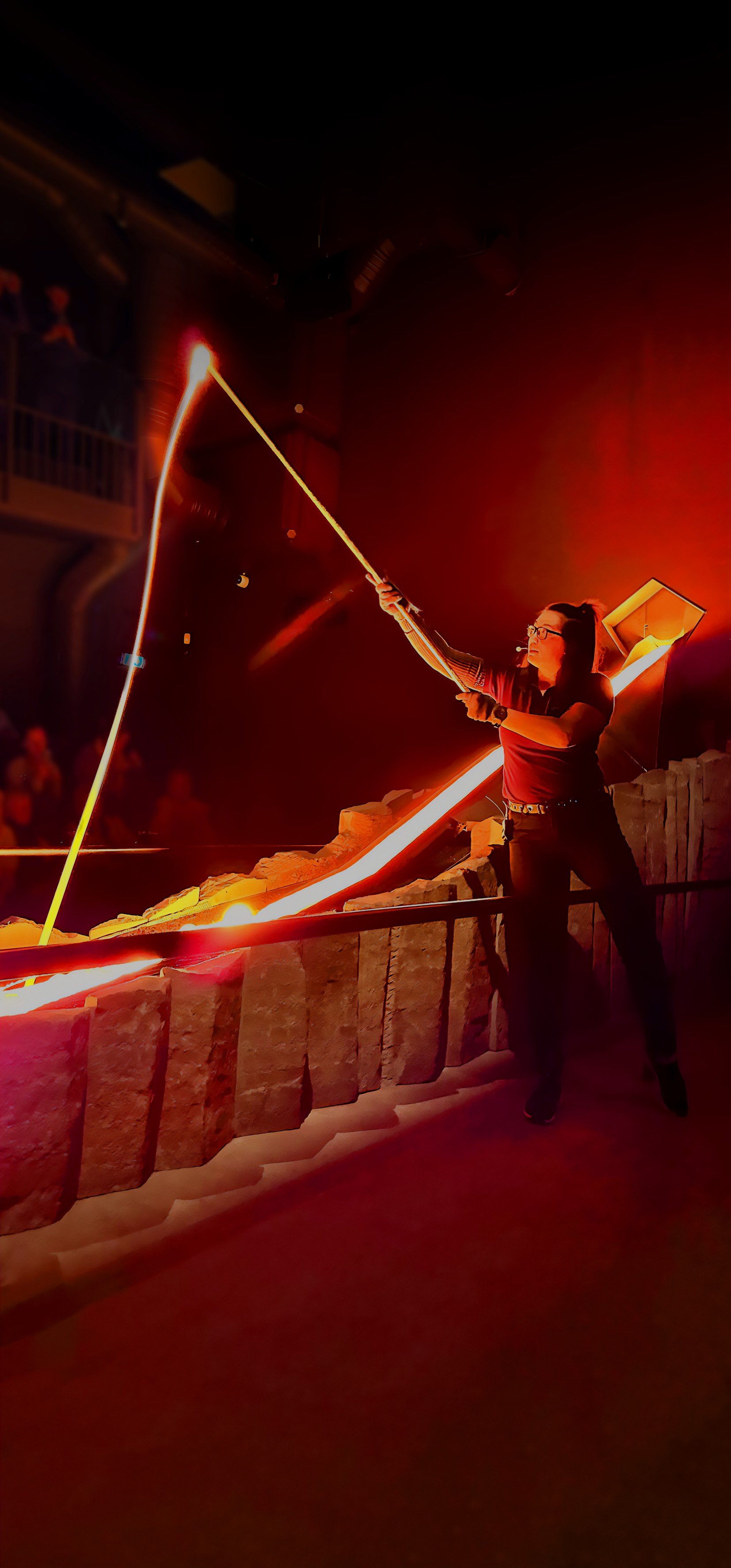 Glowing volcanic rock presentation at Lava Show South Coast venue