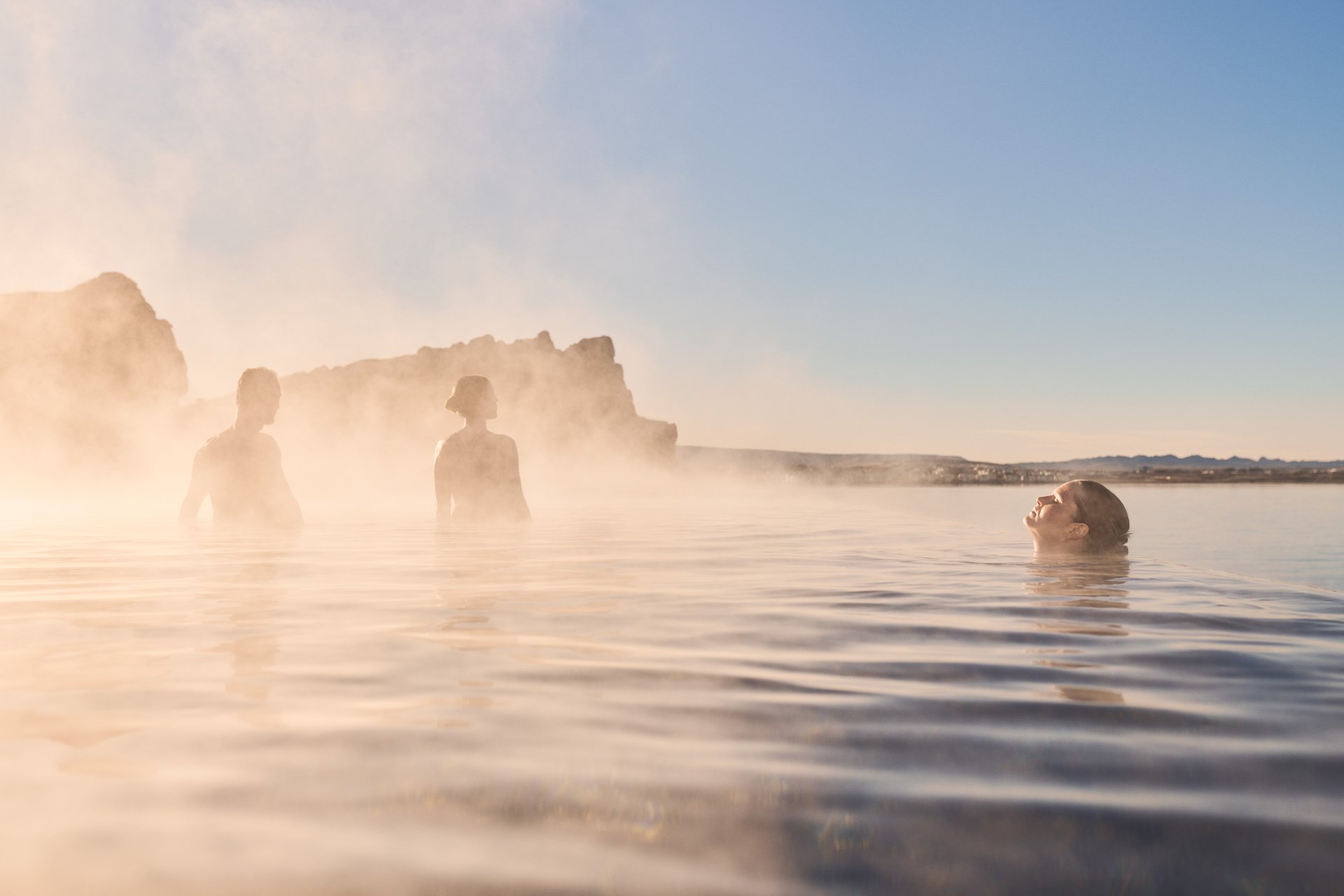 Luxury geothermal spa experience with traditional wellness ritual
