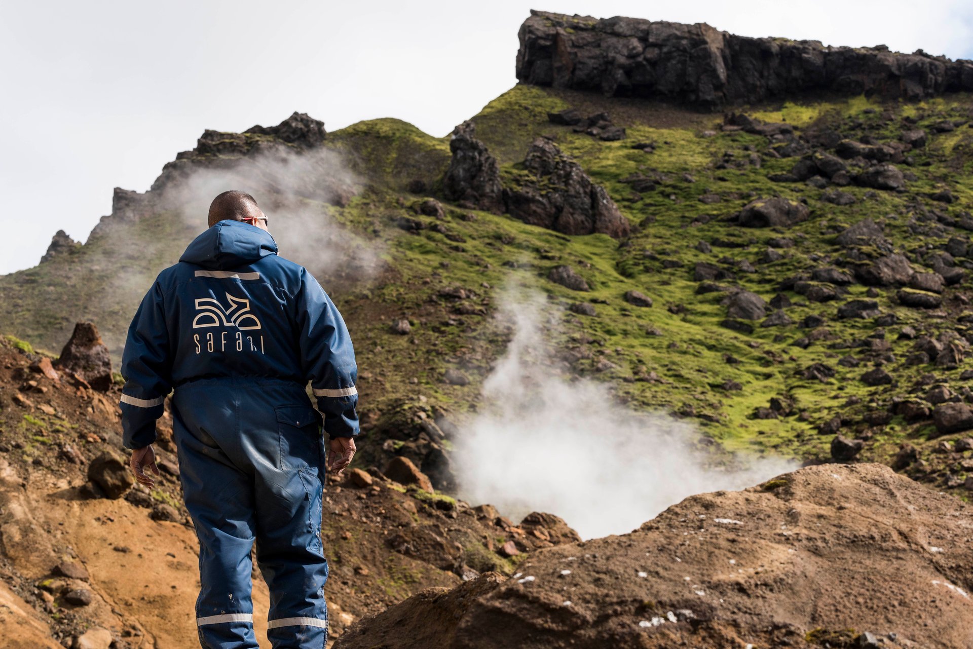 Panoramic glacier views from Hengill volcanic range ATV adventure