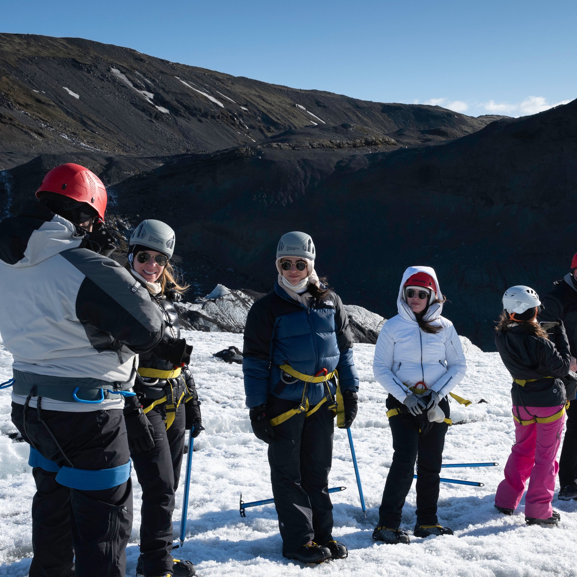 Spectacular ice formations and seracs on Sólheimajökull glacier