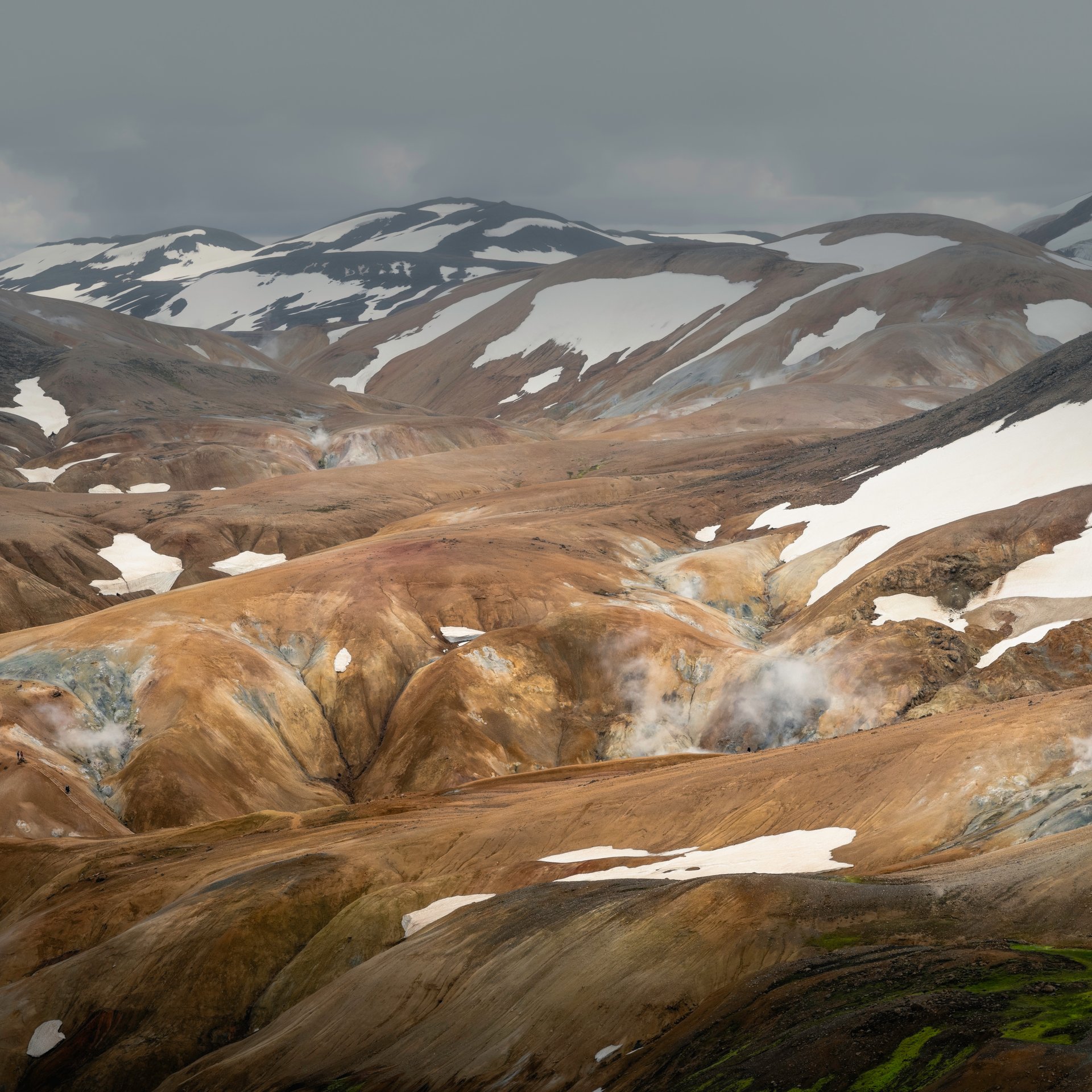 Vast desert landscape between Langjökull and Hofsjökull glaciers
