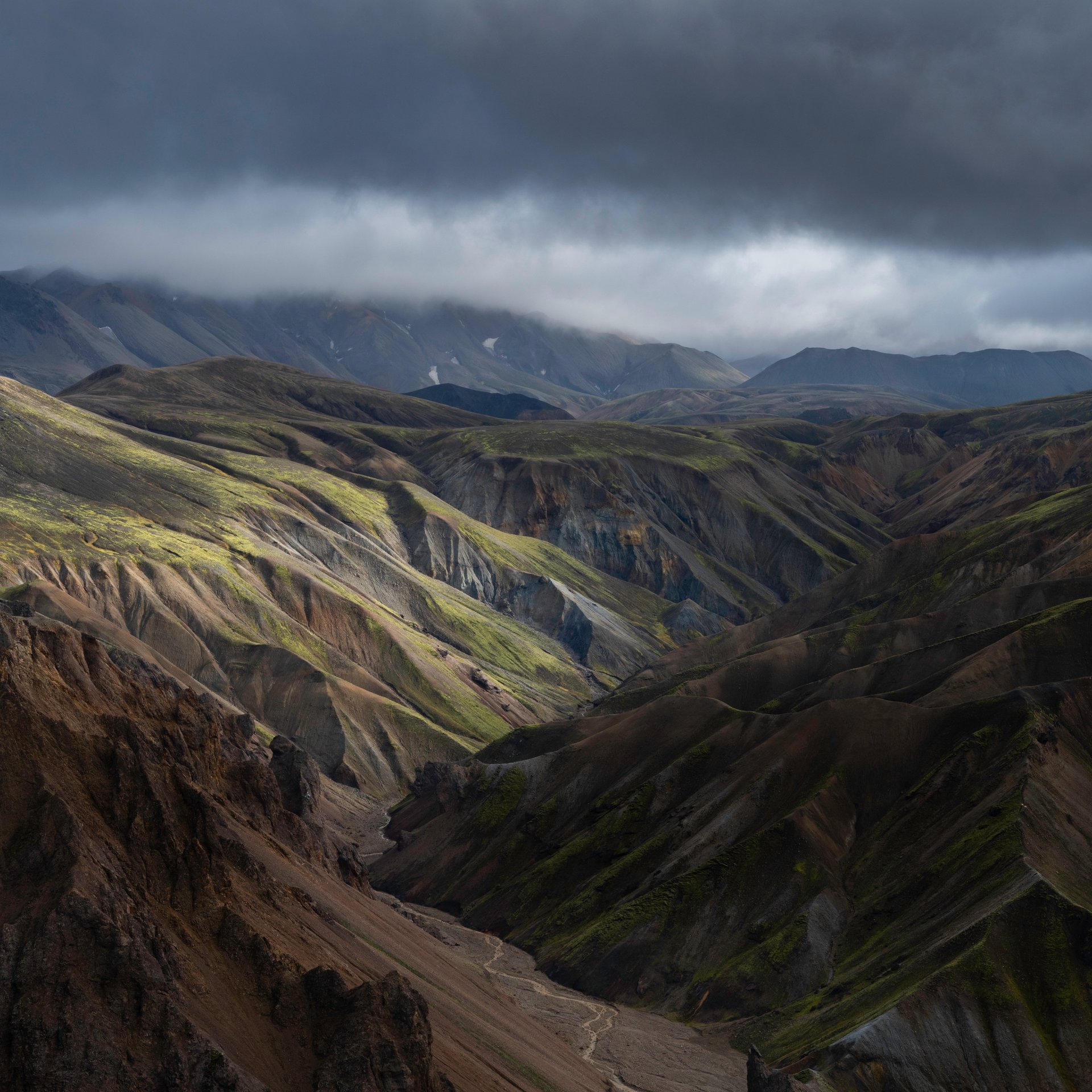 Laugarhraun lava field trail with easy access to colorful landscapes