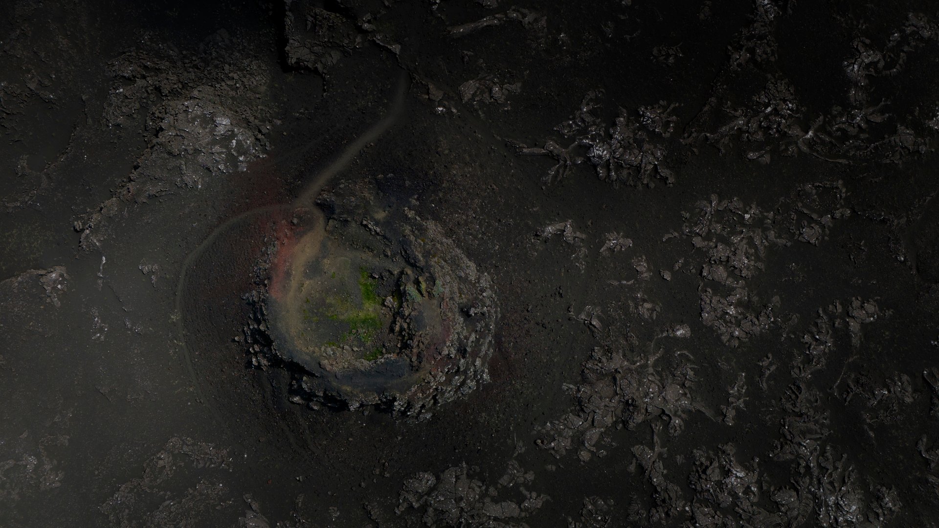 Dramatic volcanic landscape of Reykjanes Peninsula with colorful geothermal areas and steaming hot springs