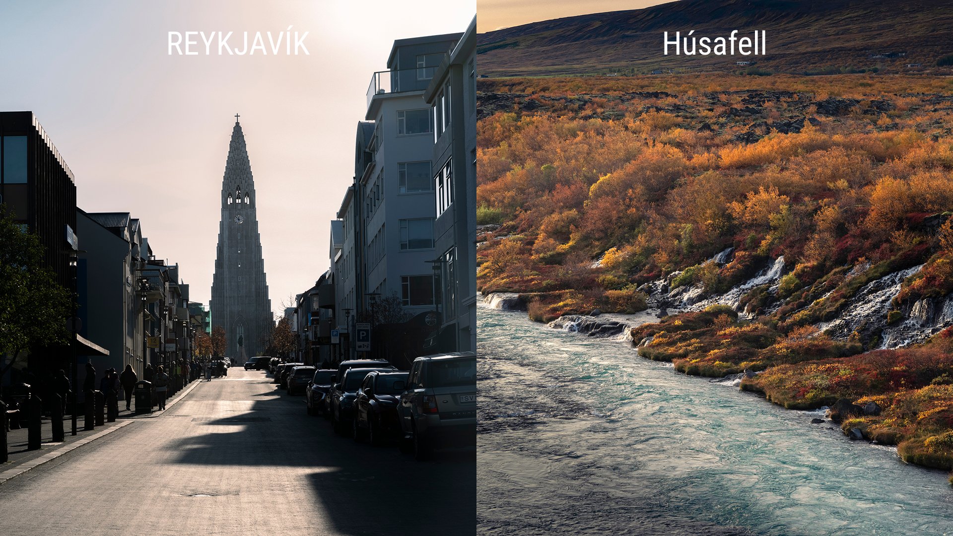 Scenic drive through Borgarfjörður to Húsafell