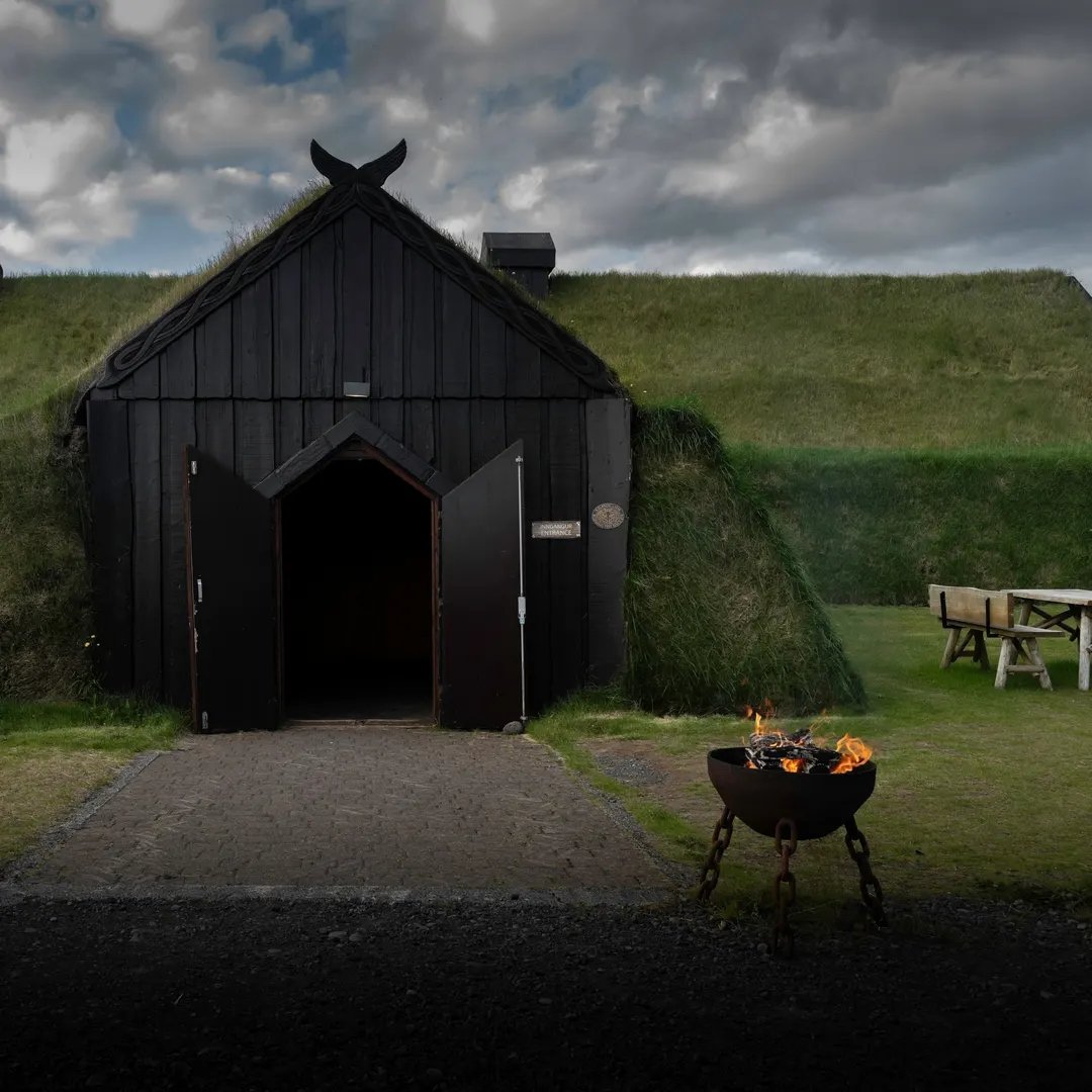 Traditional Icelandic Viking cuisine served at Ingólfsskáli restaurant with authentic period atmosphere