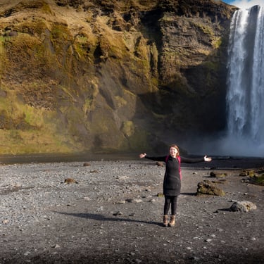 Skógafoss waterfall rainbow
