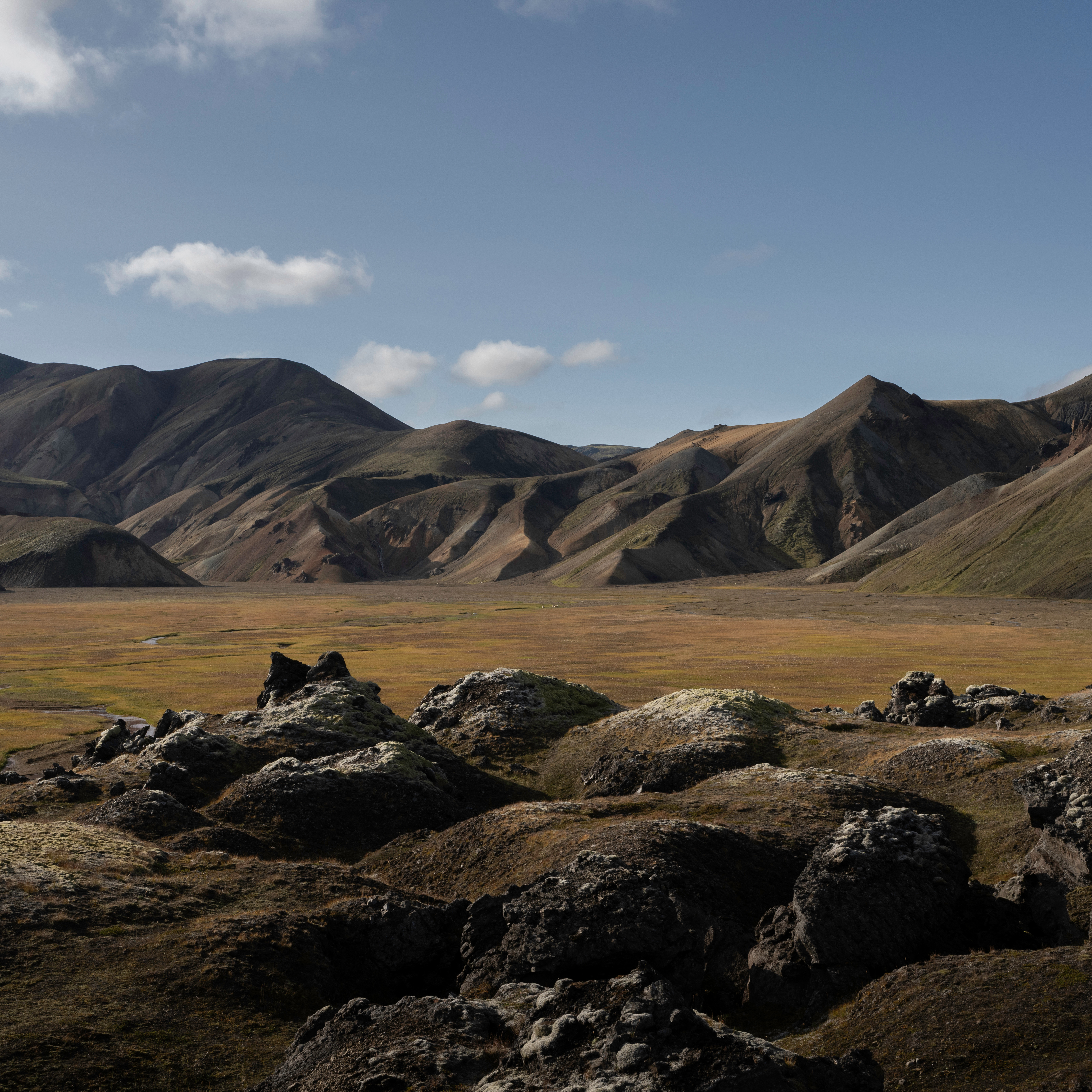 Overlooking the striking red Ljótipollur crater lake in the Icelandic highlands