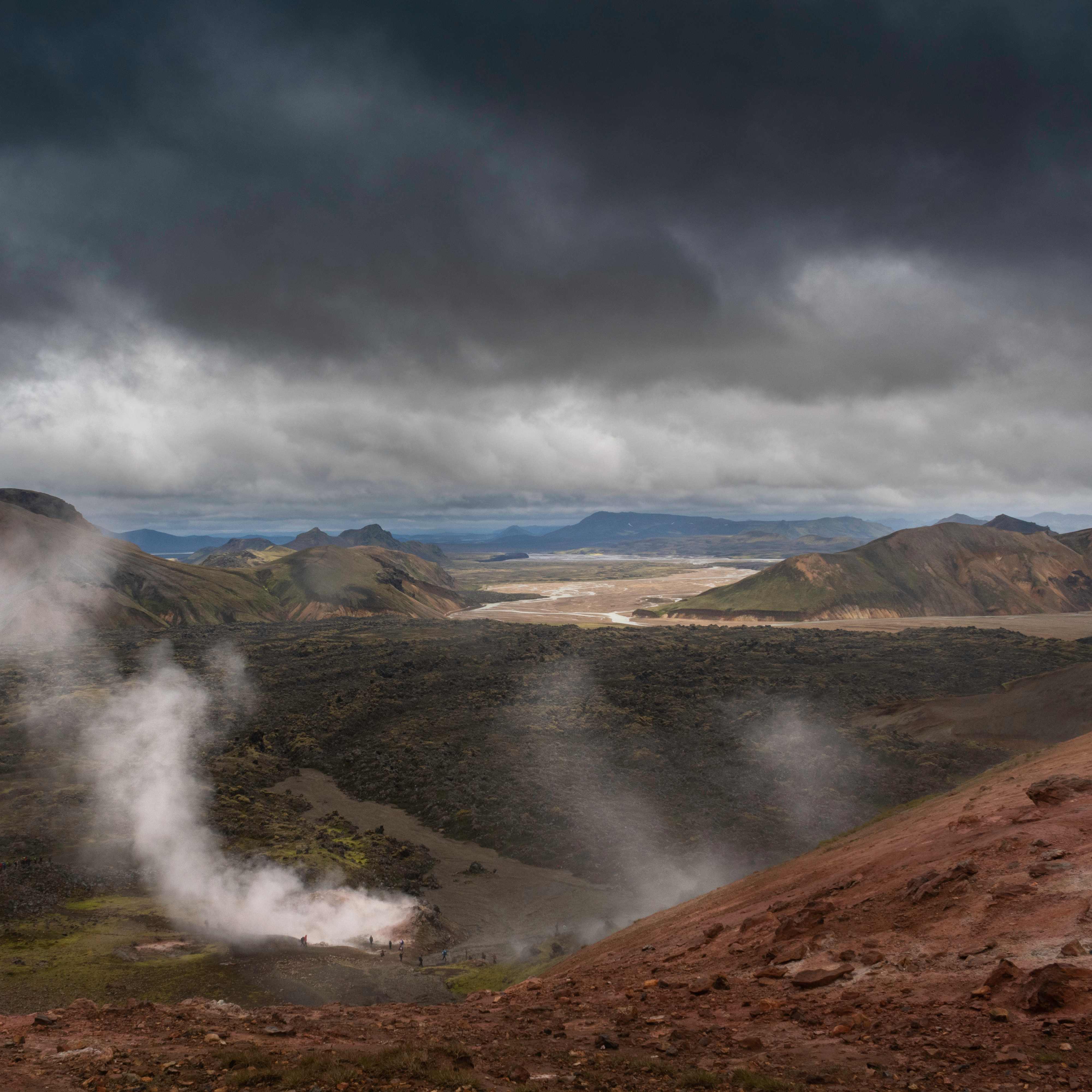 Pic Bláhnúkur offrant des vues panoramiques sur les hautes terres de Landmannalaugar